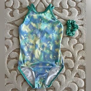 Girls GK Leotard Blue Green and Yellow Tie Dyed Size CL